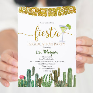 Invitation Fiesta Cactus Graduation Party Mexicaine