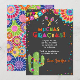 Invitation Fiesta Cactus Mexique Nacho Moyenne Muchas Gracias