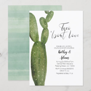 Invitation Fiesta Cactus Taco sur la DOUCHE COUPLES D'AMOUR