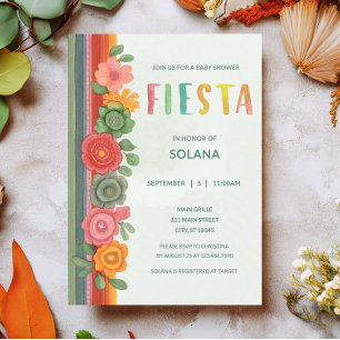 Invitation Fiesta Colorée Mexicaine Party Floral Baby shower