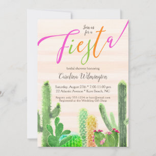 Invitation Fiesta Colorful Cactus Fête des mariées succulente