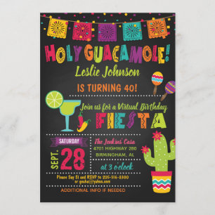 Invitation Fiesta d'anniversaire virtuel du Saint-Guacamole