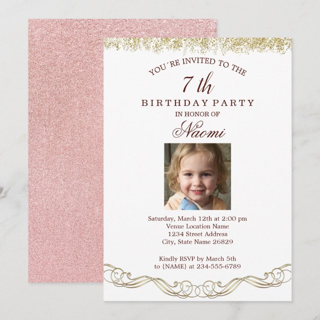 Invitation Fiesta de Cumpleaños con Fotografía (Devant / Derrière)