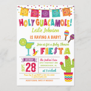 Invitation Fiesta du Baby shower Saint-Guacamole