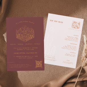 Invitation Fiesta du désert minimal   Fin de semaine de bache