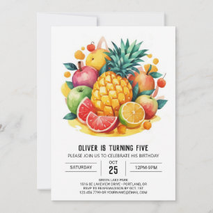 Invitation Fiesta Enfants Fruits modifiables Anniversaire