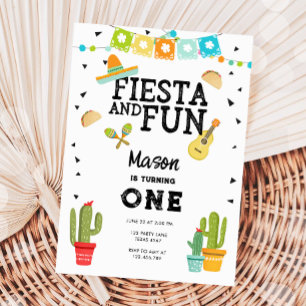 Invitation Fiesta et Fun Cactus Taco Boy 1er Anniversaire