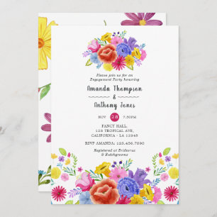 Invitation Fiesta Fiesta Florale d'aquarelle