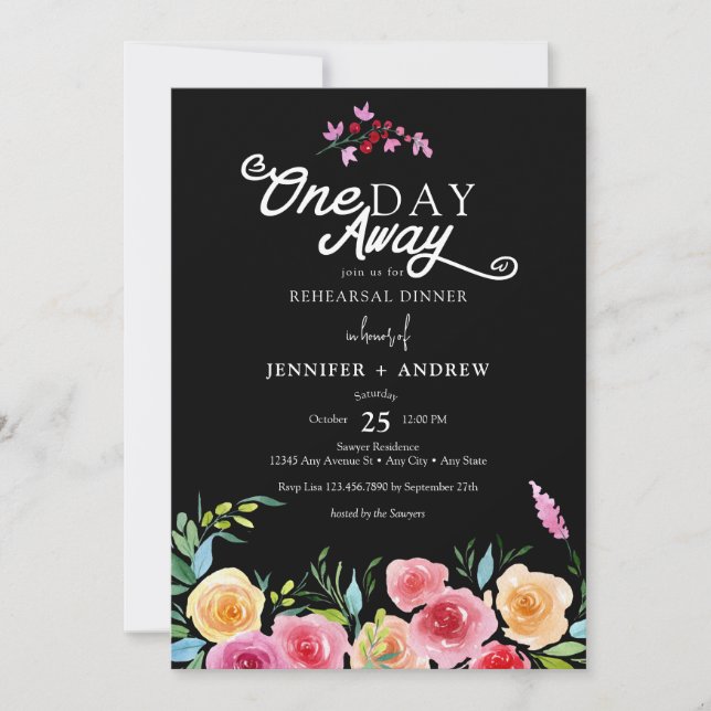 Invitation Fiesta | Fleurs mexicaines | Dîner de répétition I (Devant)