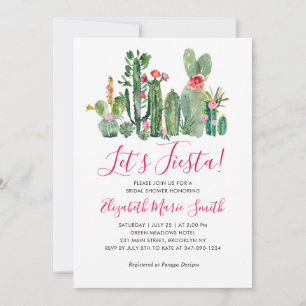 Invitation Fiesta Floral Cactus Fête des mariées succulente