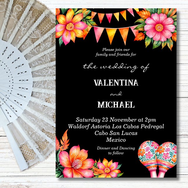 Invitation Fiesta florale colorée Mariage mexicain (Créateur téléchargé)