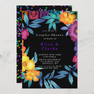 Invitation Fiesta Florals Mexicaine Douche Couple