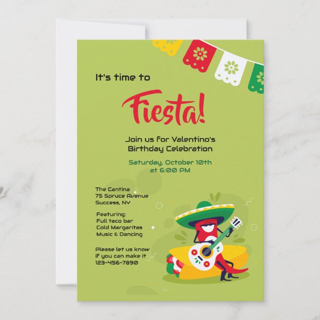 Invitation Fiesta Homme Pimenton (Devant)
