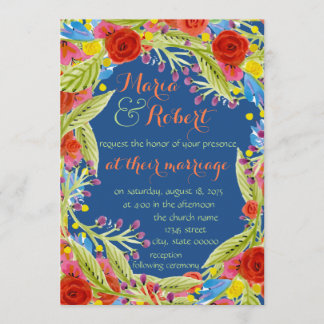 Invitation Fiesta Mariage Bleu