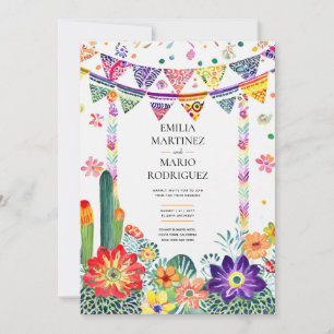 Invitation FIESTA MARIAGE - Fleurs Folkart Moderne
