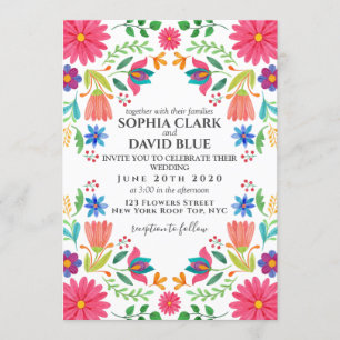 Invitation Fiesta, Mariage Floral aux fleurs mexicaines