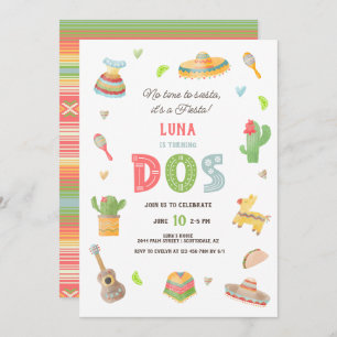 Invitation Fiesta mexicaine colorée 2e anniversaire