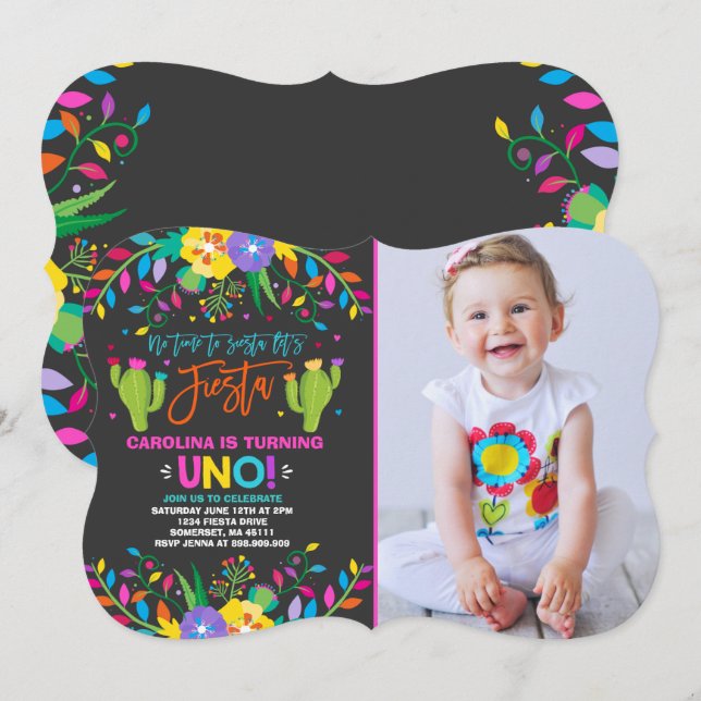 Invitation Fiesta mexicaine d'anniversaire d'invitation (Devant / Derrière)