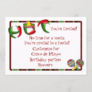 Invitation Fiesta mexicaine de poivre de piment