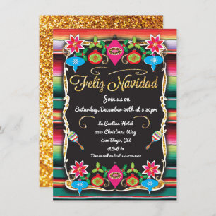 Invitation Fiesta mexicaine Feliz Navidad Party Parties scint