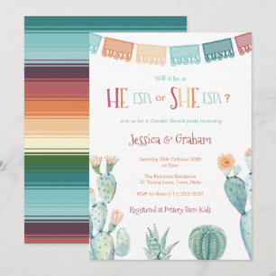 Invitation Fiesta mexicaine He Esta She ESTA Unisex Baby show