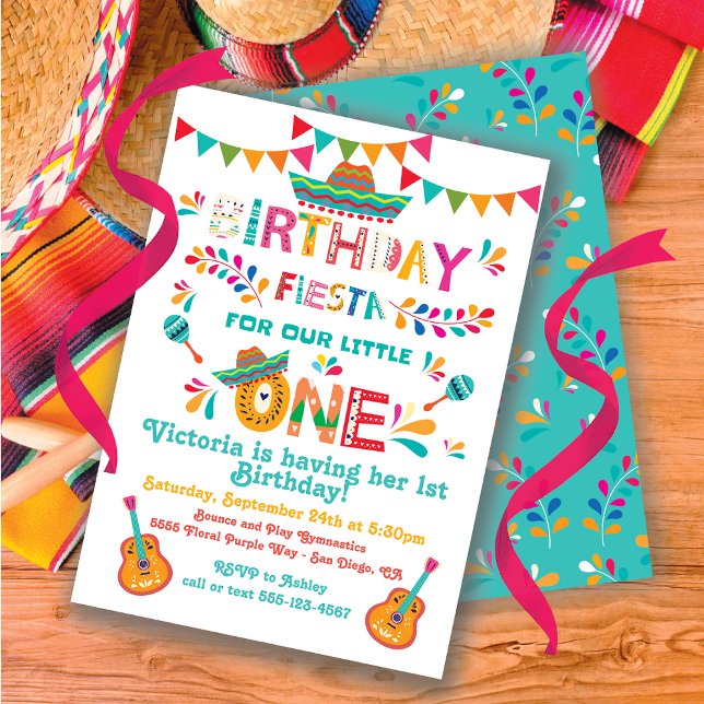 Invitation Fiesta mexicaine petit un 1er anniversaire (Créateur téléchargé)
