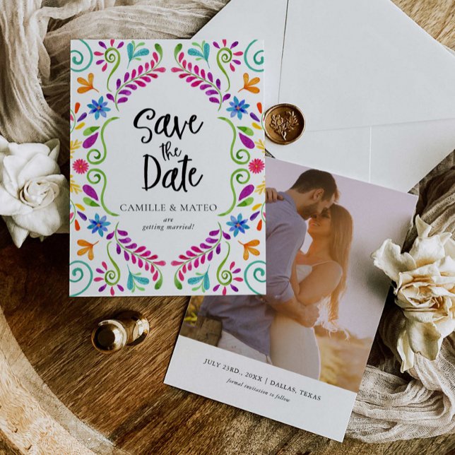 Invitation Fiesta mexicaine Thème Enregistrer la date avec ph (Créateur téléchargé)