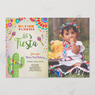 Invitation Fiesta Mexique Anniversaire Cactus