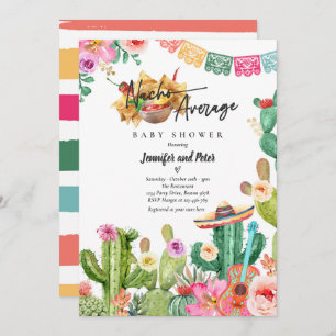 Invitation Fiesta Nacho Baby shower moyen Cactus mexicain