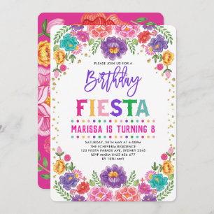 Invitation Fiesta Nacho, Fiesta Florale mexicaine fête d'anni