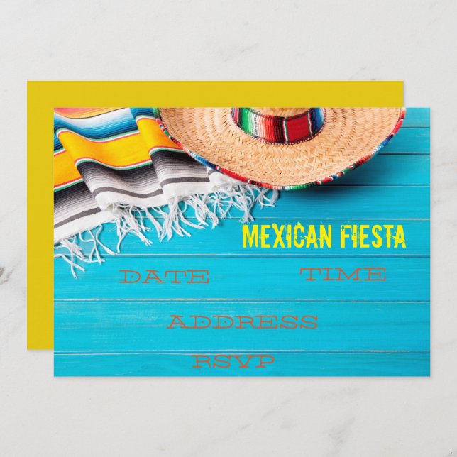 Invitation Fiesta orientée mexicaine de partie (Devant / Derrière)
