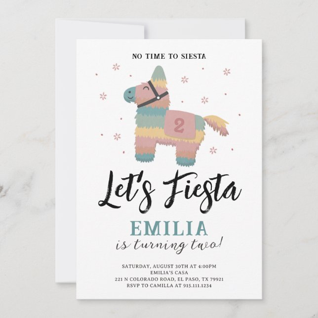 Invitation Fiesta Party Piñata Earthy Couleurs Muted Invitati (Devant)
