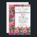 Invitation Fiesta Pink Flower Cactus 70e anniversaire<br><div class="desc">Faisons la Fiesta rose Flower Cactus 70e anniversaire Invitation pour les femmes. Il Est Facile De Changer L'Exemple De Texte En Vous Propre En Cliquant Sur Personnaliser. Cliquez Sur Personnaliser Puis Modifier Avec L'Outil De Conception Pour Modifier Le Type De Police, La Couleur De Police, La Taille De Police, Ou...</div>