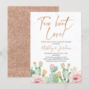 Invitation Fiesta Rose Gold Taco ''bout Love Couples Douche