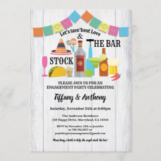 Invitation Fiesta stock le bar couples douche