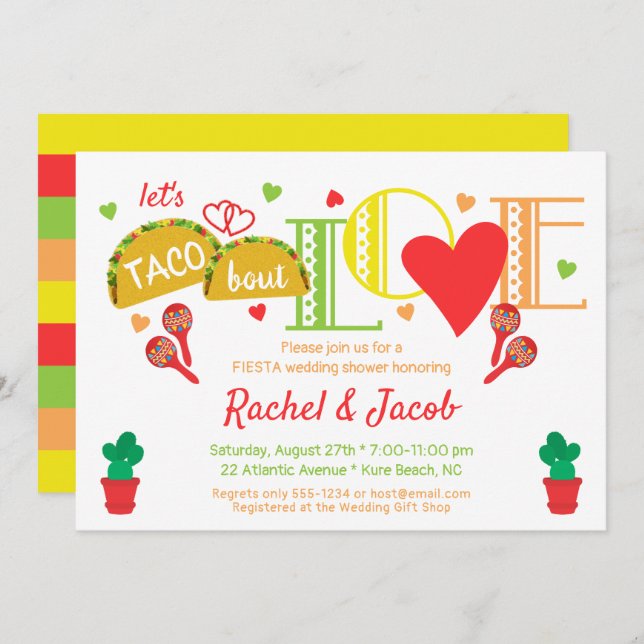 Invitation Fiesta Taco Bout Amour Nuptiale (Devant / Derrière)