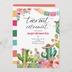 Invitation  Fiesta Taco 'Bout Retraite mexicaine Fiesta Party