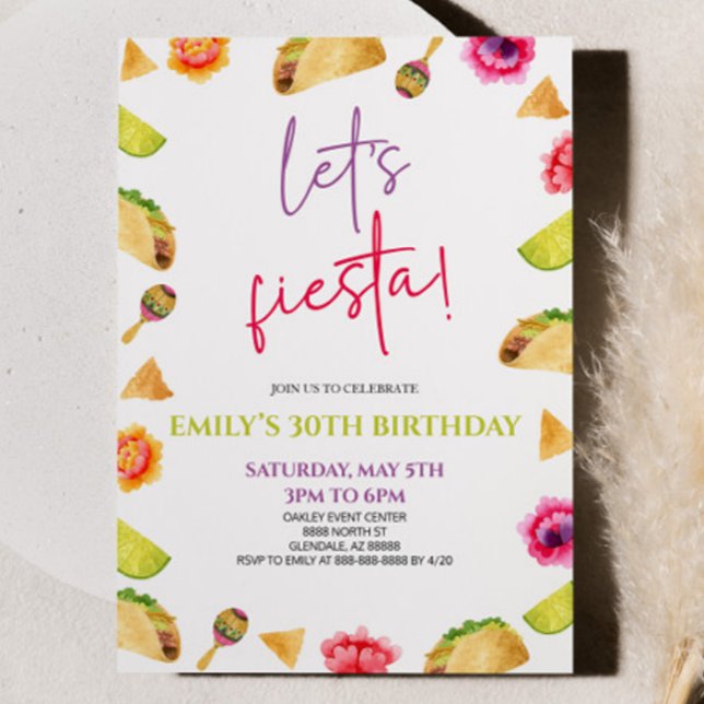 Invitation Fiesta ! Taco fête d'anniversaire (Créateur téléchargé)