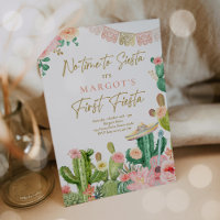 Fiesta Watercolor Cactus mexicain 1er anniversaire