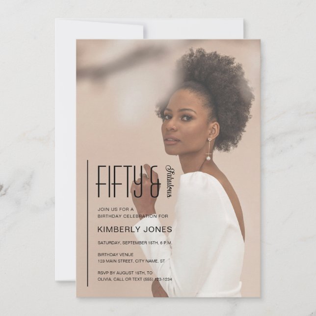 Invitation Fifty and Fabulous Photo 50th Birthday Party (Devant)
