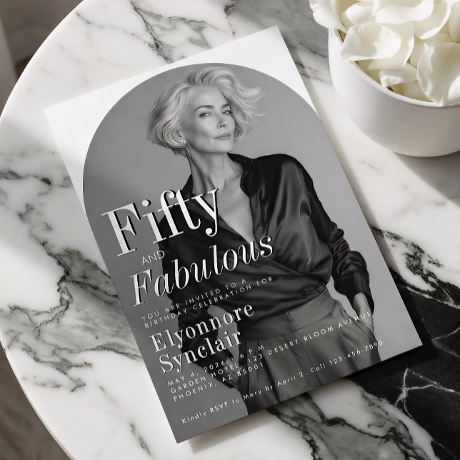 Invitation Fifty and Fabulous Photo 50th Birthday Party (Créateur téléchargé)