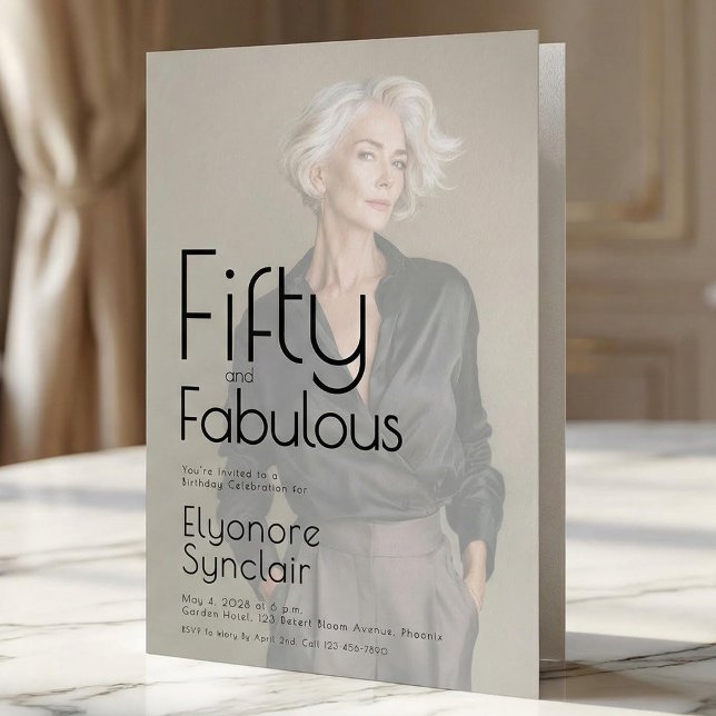 Invitation Fifty and Fabulous Photo 50th Birthday Party (Créateur téléchargé)