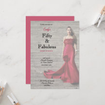Fifty and Fabulous Red Dress Script Birthday