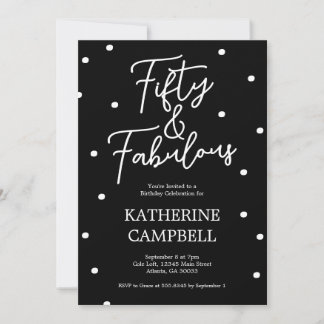 Invitation Fifty and Fabulous Script 50th Birthday