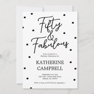 Invitation Fifty and Fabulous Script 50th Birthday