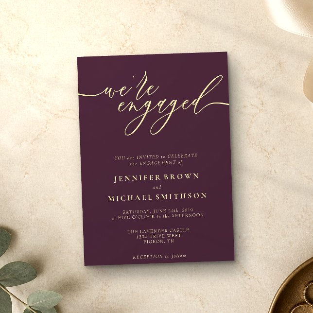 Invitation Figue de minuit & Champagne Nous sommes fiancés (Créateur téléchargé)