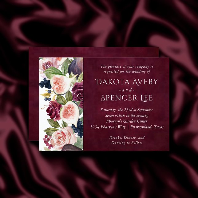 Invitation Figues florissantes | Bold Moody Floral Mariage (Créateur téléchargé)