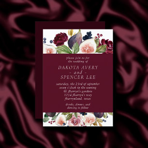 Invitation Figues florissantes   Moody Rustic Fruit Elegant B