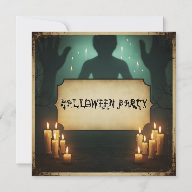 Invitation Figure avec la partie Halloween Placque (Devant)