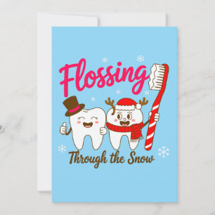 Invitation Filer à travers la neige Noël Dentiste dentaire
